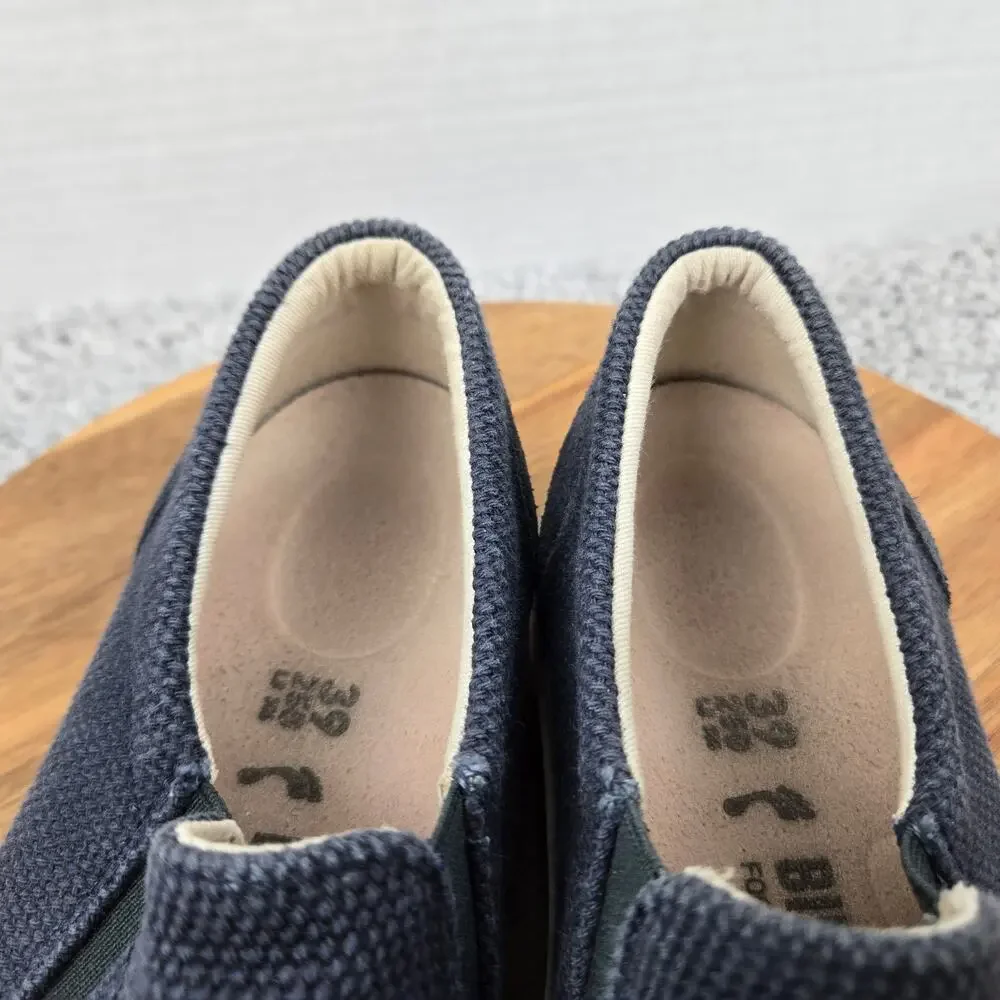 Birkenstock Womens 39 Oswego Midnight Blue Canvas Suede Slip On Daily Sneaker